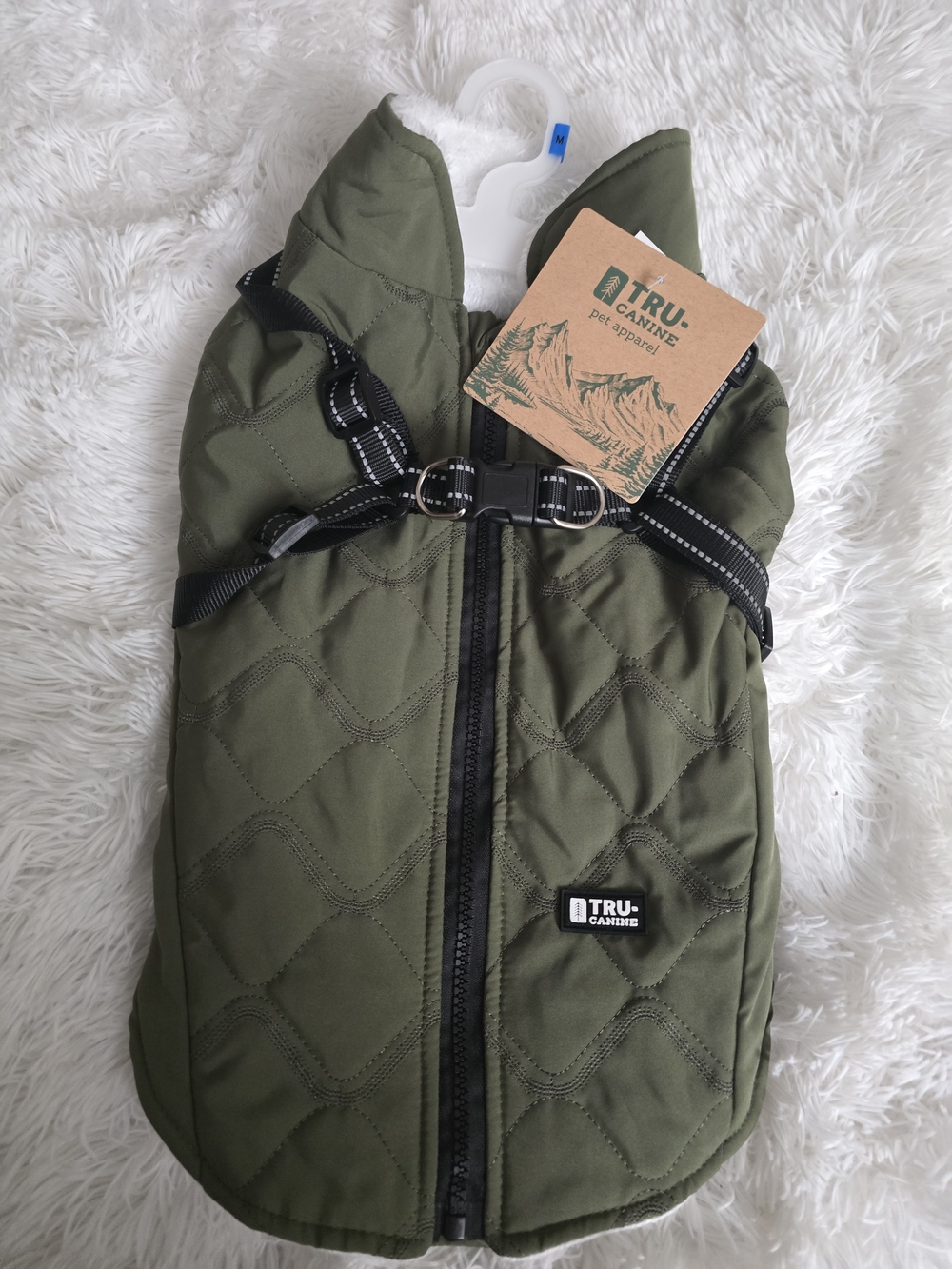 TRU-Canine Olive Quilted Dog Jacket